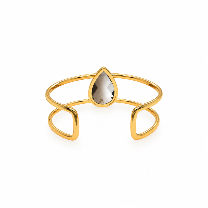 29.52 Ctw Smoky Quartz Bangle in Brass