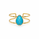 28.20 Ctw Turquoise Bangle in Brass