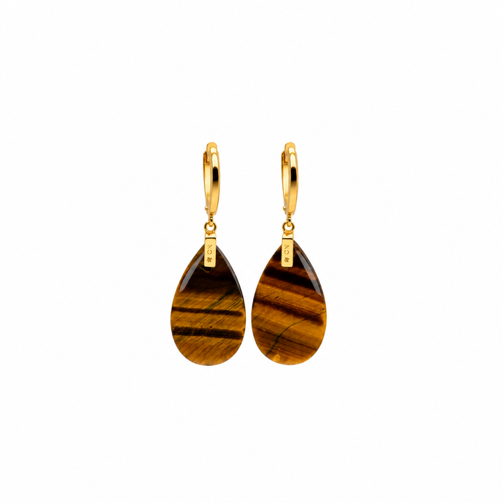 28.35 Ctw Tiger Eye Earring in Brass