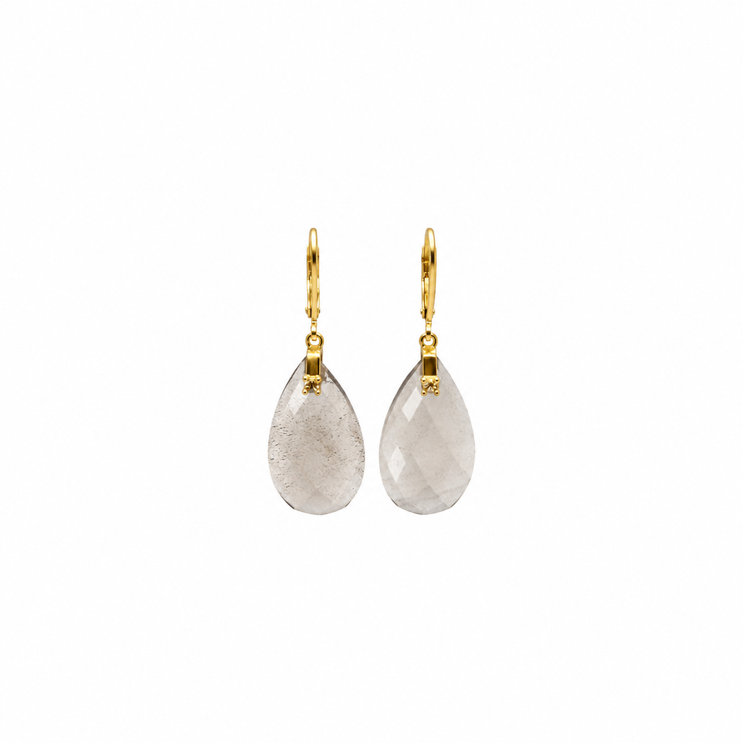 28.20 Ctw Smoky Quartz Earring in Brass