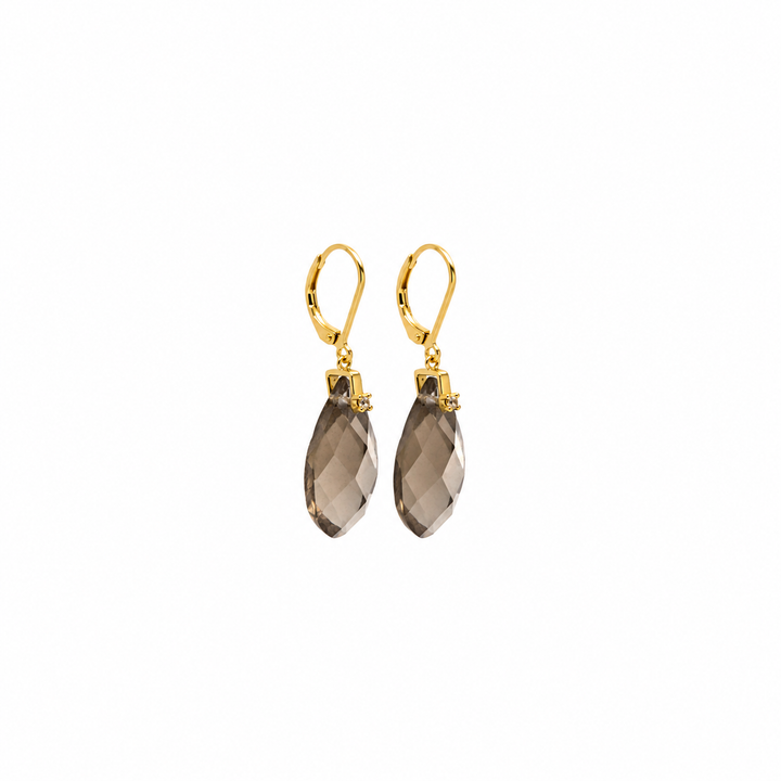28.20 Ctw Smoky Quartz Earring in Brass