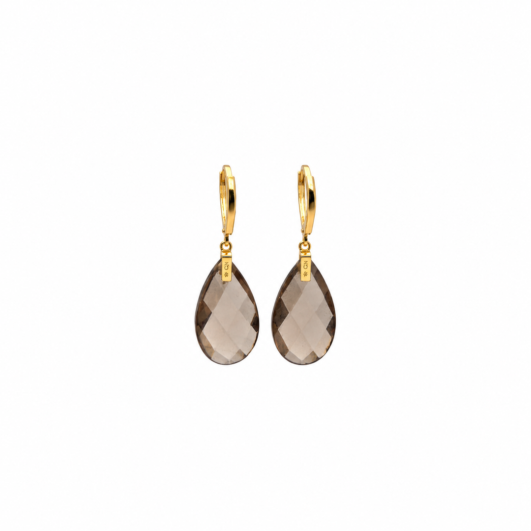 28.20 Ctw Smoky Quartz Earring in Brass