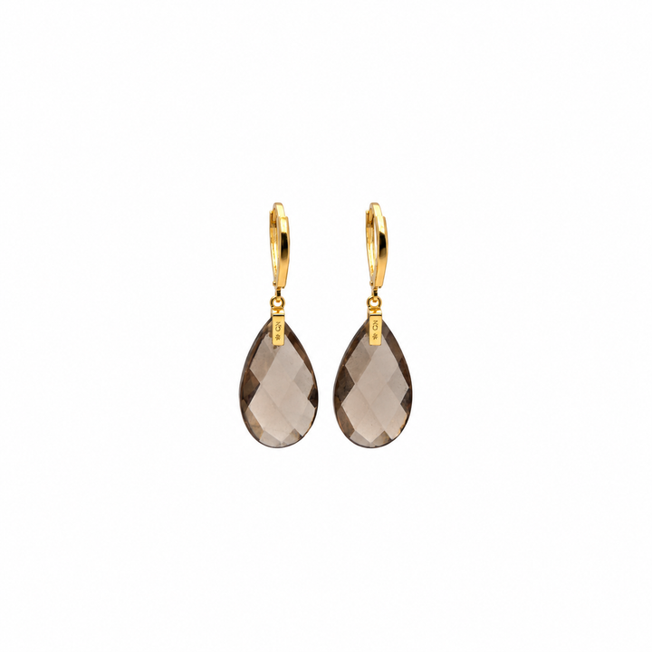 28.20 Ctw Smoky Quartz Earring in Brass