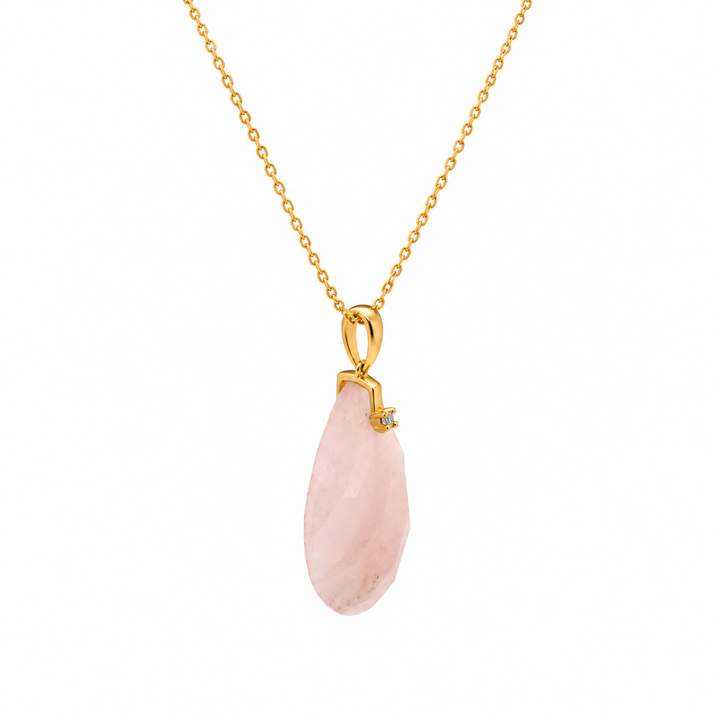 29.51 Ctw Rose Quartz Pendant in Brass