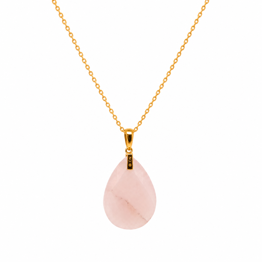 29.51 Ctw Rose Quartz Pendant in Brass