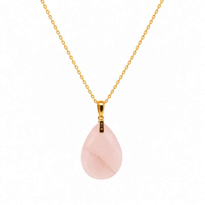29.51 Ctw Rose Quartz Pendant in Brass