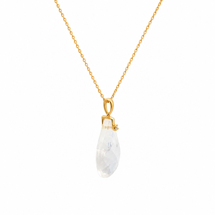 29.86 Ctw White Quartz Pendant in Brass