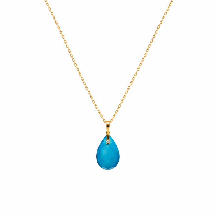 28.60 Ctw Turquoise Pendant in Brass