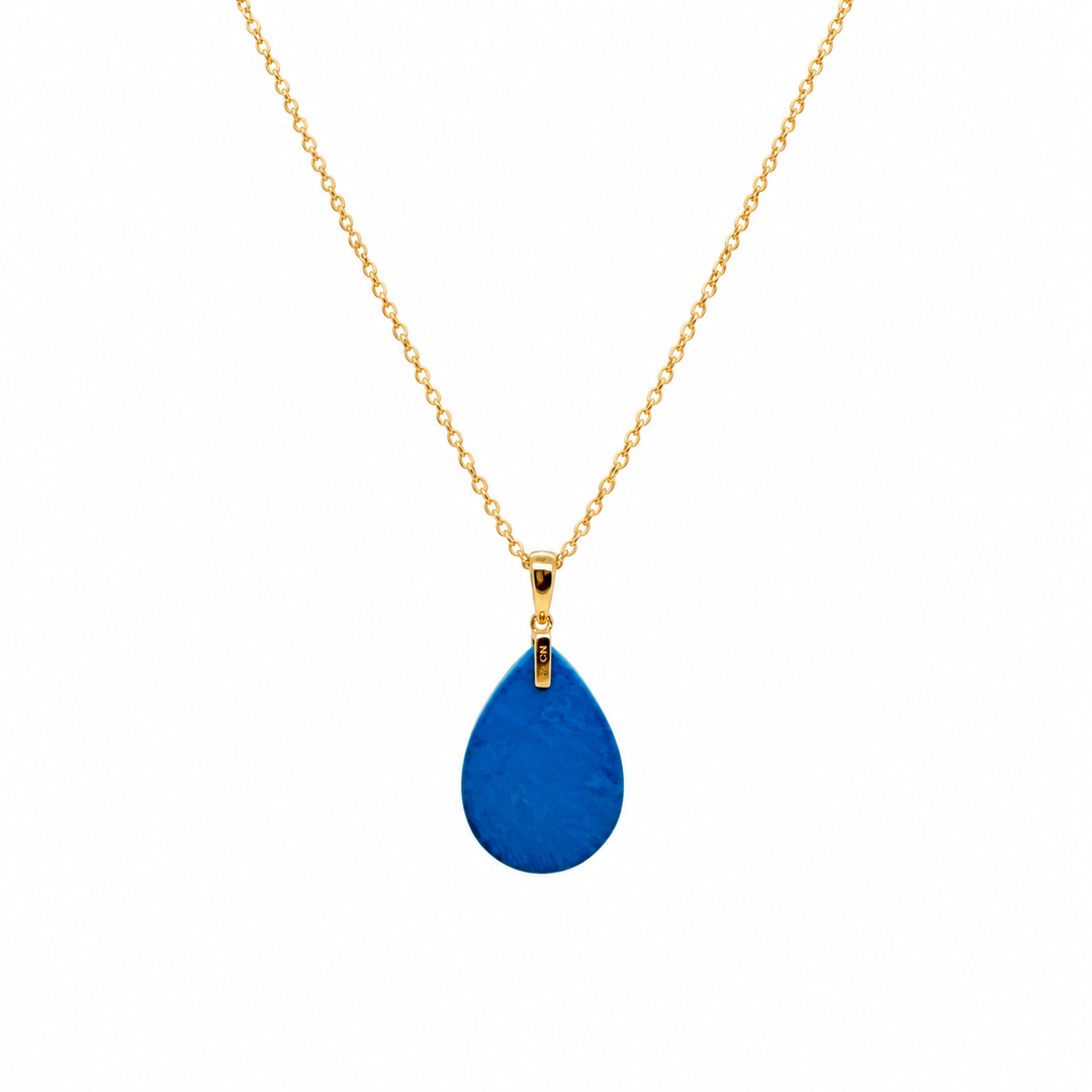 28.60 Ctw Turquoise Pendant in Brass