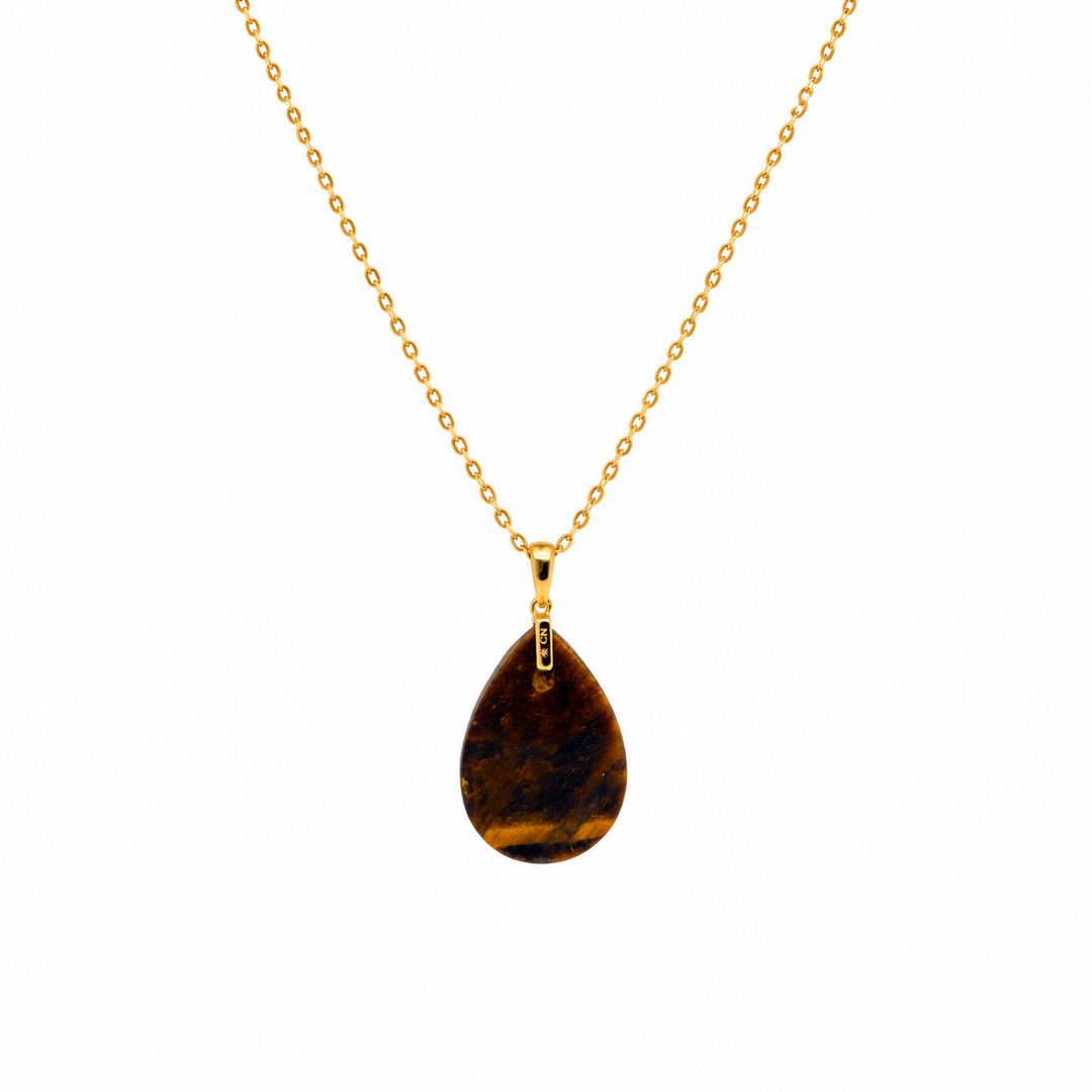 28.88 Ctw Tiger Eye Pendant in Brass
