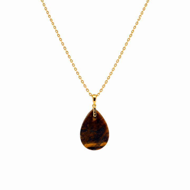 28.88 Ctw Tiger Eye Pendant in Brass