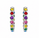 2.89 DEW Multi Color Moissanite Hoop Earring in 925 Platinum Plated