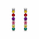 2.01 DEW Multi Color Moissanite Hoop Earring in 925 Platinum Plated