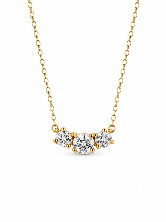 1.05 Ctw Lab Grown Diamond Necklace in 925 Yellow Gold Plated