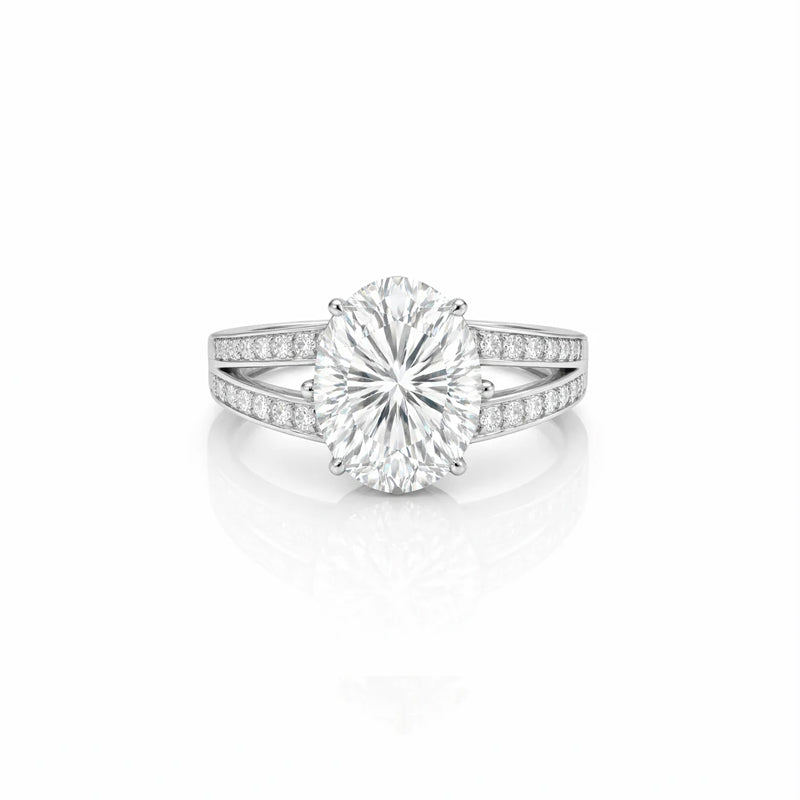 5.80 DEW Moissanite Ring in 925 Platinum Plated