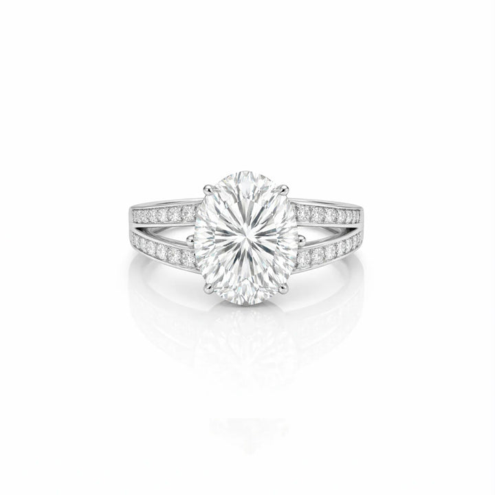 5.80 DEW Moissanite Ring in 925 Platinum Plated