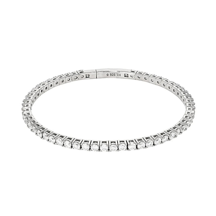 5.85 DEW Moissanite Bangle in 925 Platinum Plated