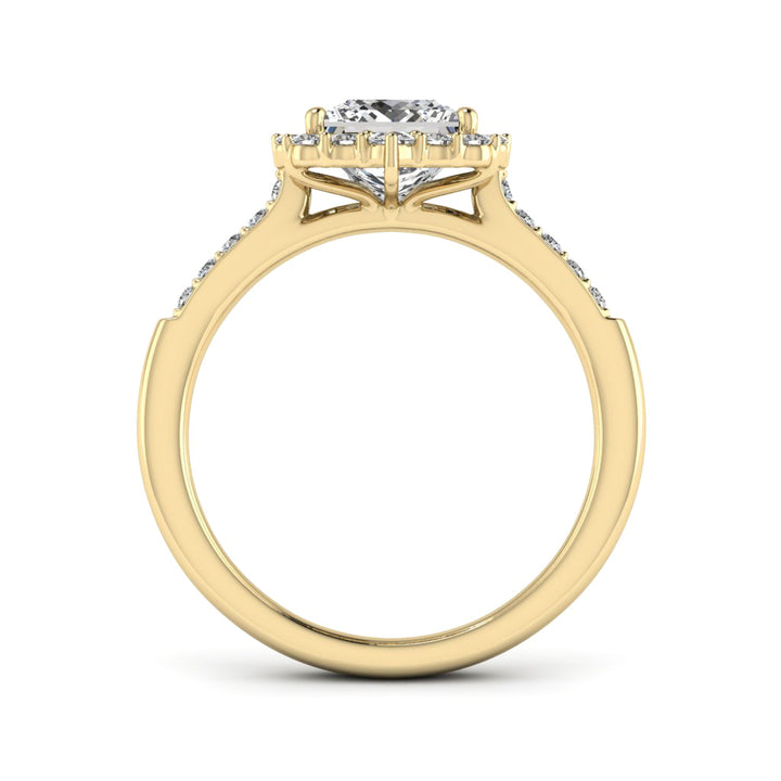 1.70 DEW Princess Cut White Moissanite Ring in 14K Gold