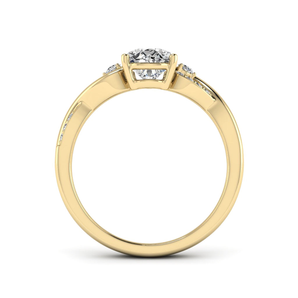 1.50 DEW Pear White Moissanite Ring in 14K Gold