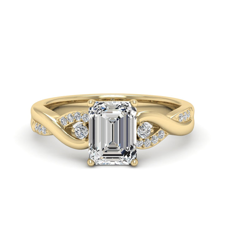 2.00 DEW Octagon White Moissanite Ring in 14K Gold