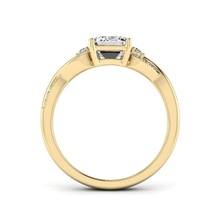 2.00 DEW Octagon White Moissanite Ring in 14K Gold