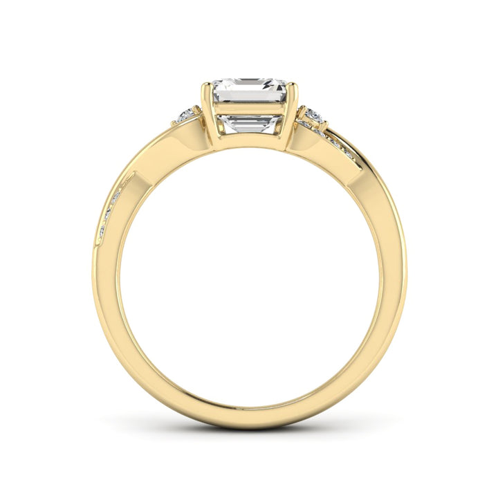 1.00 DEW Octagon White Moissanite Ring in 14K Gold