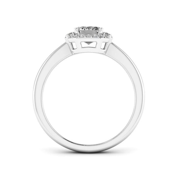 1.00 DEW Octagon White Moissanite Ring in 14K Gold