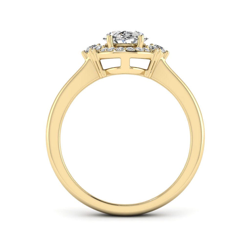 1.50 DEW Oval White Moissanite Ring in 14K Gold