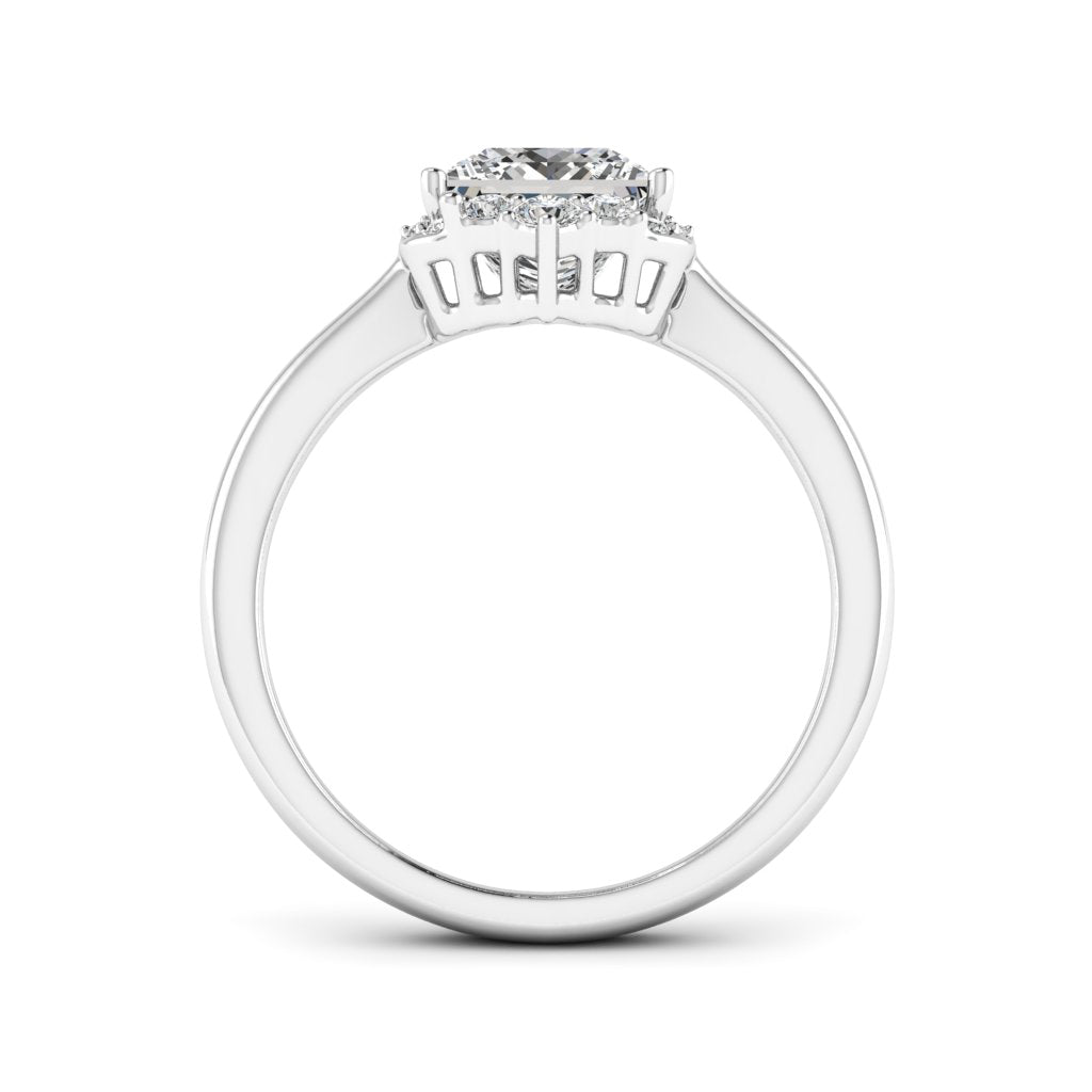 1.70 DEW Princess Cut White Moissanite Ring in 14K Gold