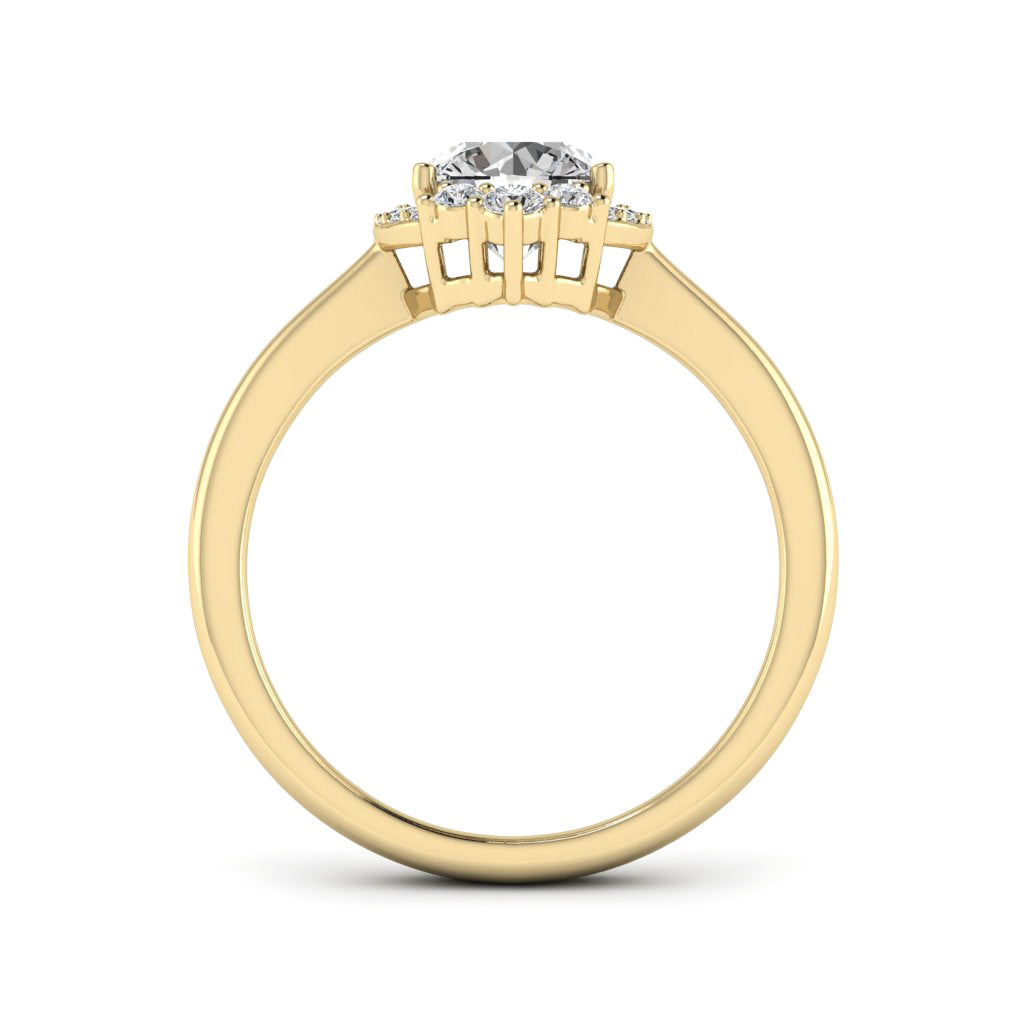 1.00 DEW Round White Moissanite Ring in 14K Gold