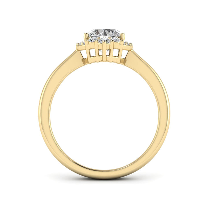 1.00 DEW Round White Moissanite Ring in 14K Gold