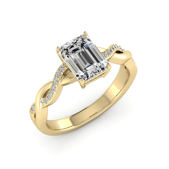 2.00 DEW Octagon White Moissanite Ring in 14K Gold