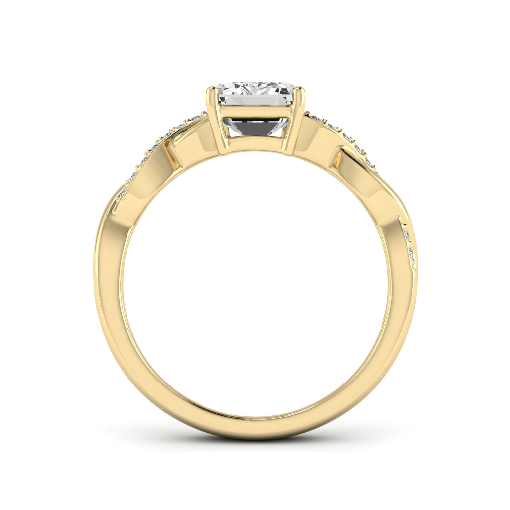 2.00 DEW Octagon White Moissanite Ring in 14K Gold