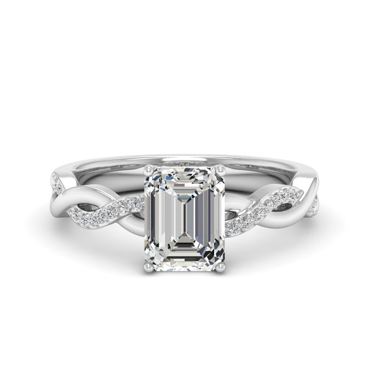 2.00 DEW Octagon White Moissanite Ring in 14K Gold