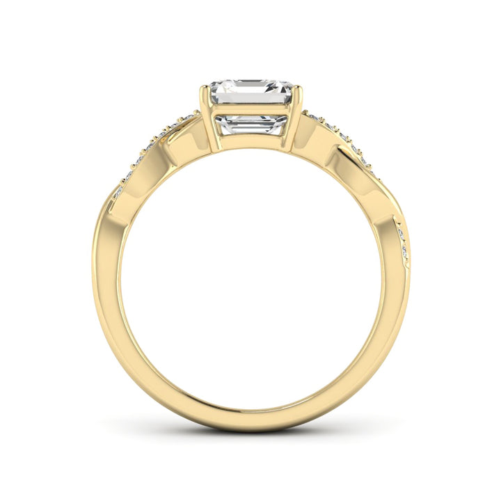 1.50 DEW Octagon White Moissanite Ring in 14K Gold