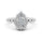 1.50 DEW Pear White Moissanite Ring in 14K White Gold