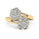 1.40 DEW Round White Moissanite Ring in 14K Yellow Gold