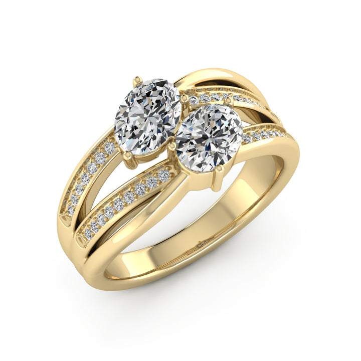 1.00 DEW Oval White Moissanite Ring in 14K Gold