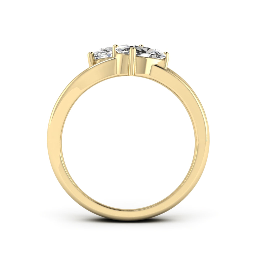 1.00 DEW Oval White Moissanite Ring in 14K Gold