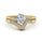 1.10 DEW Cushion White Moissanite Ring in 14K Yellow Gold