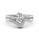 1.10 DEW Cushion White Moissanite Ring in 14K White Gold