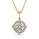 1.00 DEW Round White Moissanite Pendant in 14K Yellow Gold