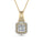 1.70 DEW Princess Cut White Moissanite Pendant in 14K Yellow Gold