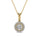 0.50 DEW Round White Moissanite Pendant in 14K Yellow Gold