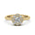 0.50 DEW Round White Moissanite Ring in 14K Yellow Gold