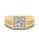 1.70 DEW Princess Cut White Moissanite Ring in 14K Yellow Gold