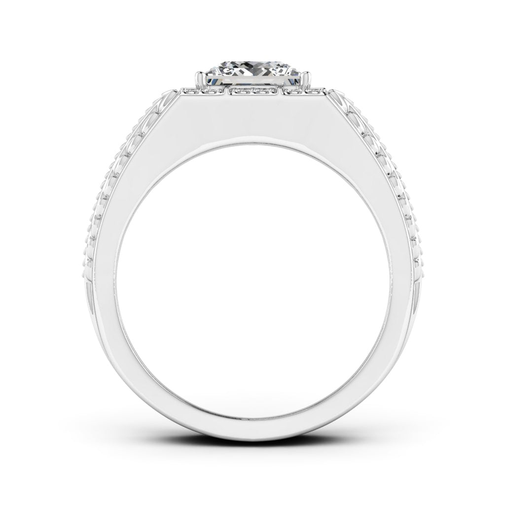 1.70 DEW Princess Cut White Moissanite Ring in 14K White Gold