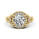 2.00 DEW Round White Moissanite Ring in 14K Yellow Gold