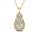 1.00 DEW Round White Moissanite Pendant in 14K Yellow Gold