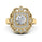 1.00 DEW Round White Moissanite Ring in 14K Yellow Gold